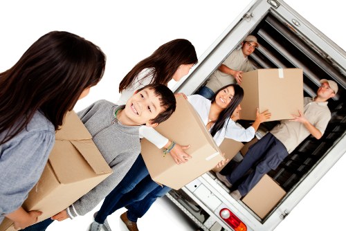Secure furniture storage facility in Kensalgreen with organized household items