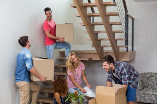 House removals planning in Kensalgreen with moving boxes