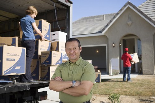 Boxes and household items stored in an organized unit